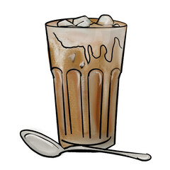 The coffee drawing style for food or drink content