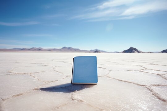 Mockup libro azul aislado, mockup agenda aislada