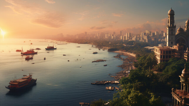 Mumbai city Beautiful Panorama view