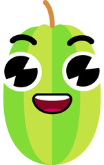Naklejka premium Star Fruit Face Wide Smile