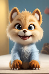 Furry and cute baby cat.
AI generated