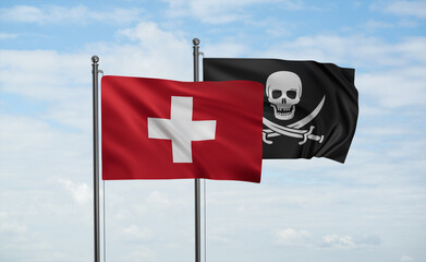 Pirate and Switzerland flag