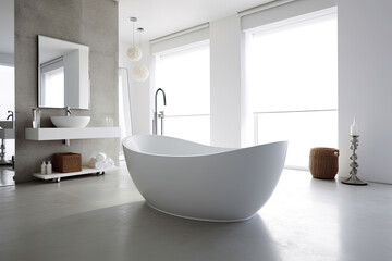 Fototapeta na wymiar Modern Loft Bathtub