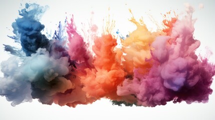 Fototapeta premium Set colorful cloud explosion game effect Isolated smoke element of gas explosion