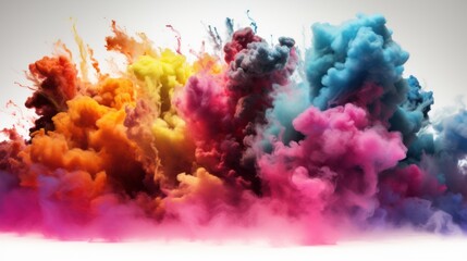 Set colorful cloud explosion game effect Isolated smoke element of gas explosion