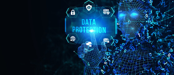 Cyber security data protection business technology privacy concept. 3d illustration