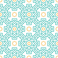 Seamless geometric pattern with Arabic and Islamic style