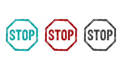 Stop and blocked stamp and stamping