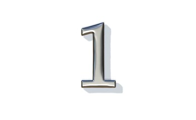 メタリックに輝く数字　1