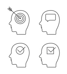 human head icon set