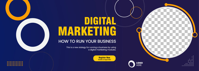 Digital Marketing concepts, gradient purple curve banner design, used for vector banner templates for presentation, website UI, business objects