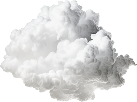 White cloud on a transparent background. AI generated