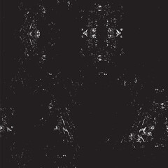 Grunge Black And White Urban Vector Texture Template. Dark Messy Dust Overlay Distress Background. Easy To Create Abstract Dotted, Scratched, Vintage Effect With Noise And Grain. Aging Design Element