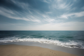Obraz premium The sea that makes you feel at ease just by looking at it. generative ai