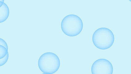 Blue Flying Bubbles Dance Across a light blue Backdrop, Creating an Airy and Playful Scene. Abstract illustration.