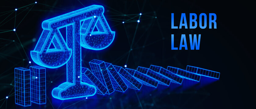 Business, Technology, Internet and network concept. Labor Law Lawyer Legal. 3d illustration