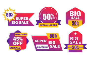 Gradient sale badges collection