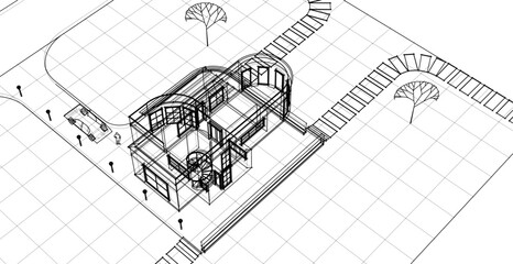 architecture house with consoles 3d © Svjatoslav
