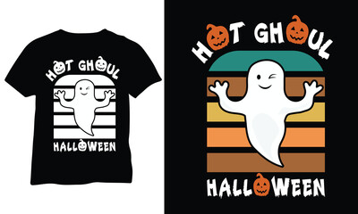 Hot Ghoul Halloween Shirt Hot Ghoul eps Peace Ghost Vector Spooky Vibes Halloween shirt eps vector design