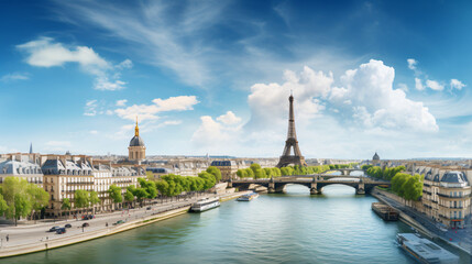 Fototapeta na wymiar Paris city Beautiful Panorama view