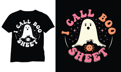 I Call Boo Sheet Halloween Party Trick or Treat Halloween Costume Funny Halloween Vector Design 