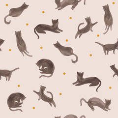 seamless pattern with cats