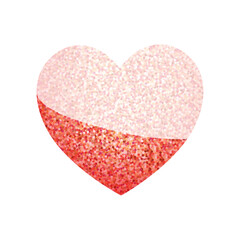 Vector red sparkles heart on white background. abstract luxury glow red heart.