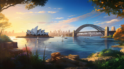 Sydney city Beautiful Panorama view