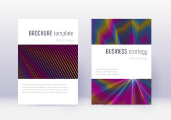 Minimalistic cover design template set. Rainbow ab