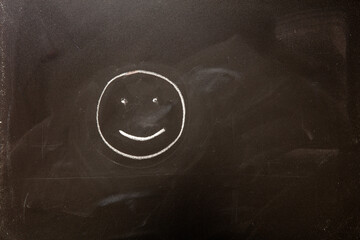Smiley face on a chalkboard