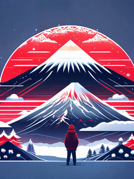 flag in the mountains