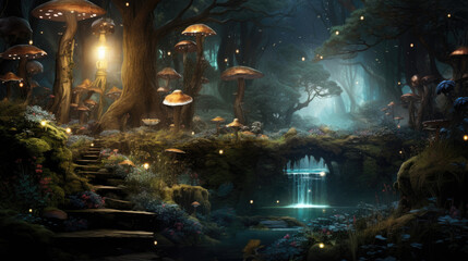 magic mushroom in the night