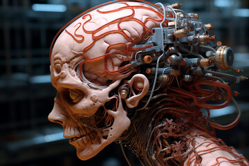Man of the future. Robot brain