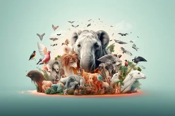 World animal day collage design
