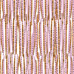 Seamless artistic pattern with hand drawn colourful stripes. Fashion creative pattern. Vector texture