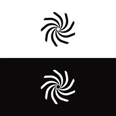 Black and white circle vector logo template design