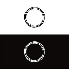 Black and white circle vector logo template design