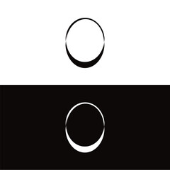 Black and white circle vector logo template design