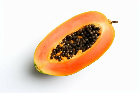 Slice ripe papaya fruit. Generate Ai