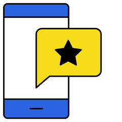 testimonial black outline filled color icon