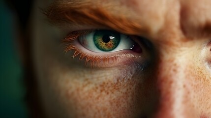 Close-up shot of  angry guy eyes