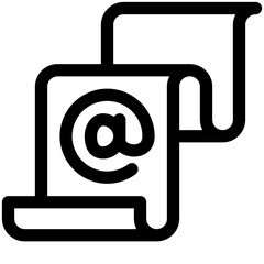 email list black outline icon