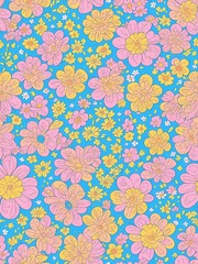 Fototapeta na wymiar Spring flowers background. AI generated illustration