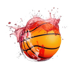 basketball splash color isolated on white