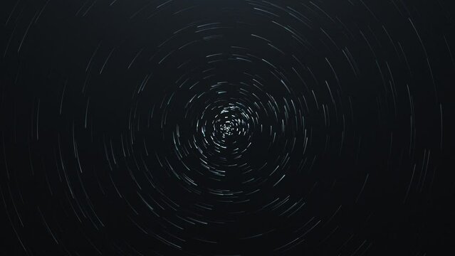 Atmospheric Night Sky Timelapse, Spinning Star Trails, Realistic CGI Animation