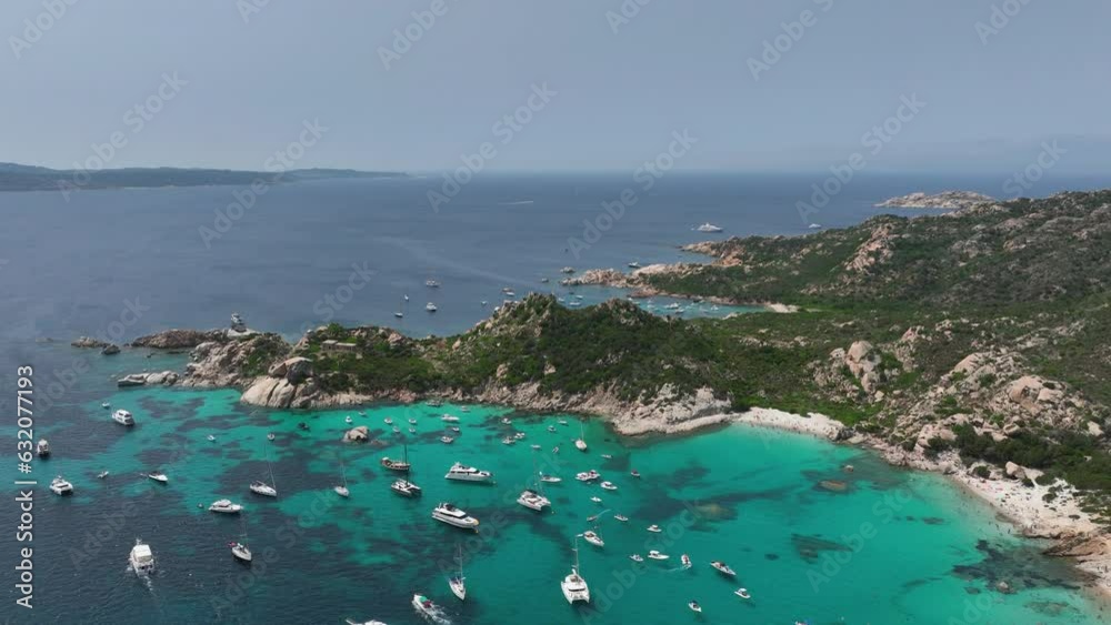 Canvas Prints coast as a background from top view. drone view of a sailing yacht and boats. aerial landscape. summ