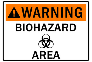Obraz premium Biological hazard warning sign and labels