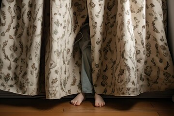 Someone hiding behind a curtain