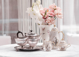 Vintage silver tableware 120 years old France handmade antiques