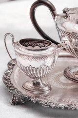 Vintage silver tableware 120 years old France handmade antiques